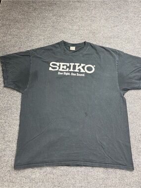 Seiko Black T-Shirt with White Logo